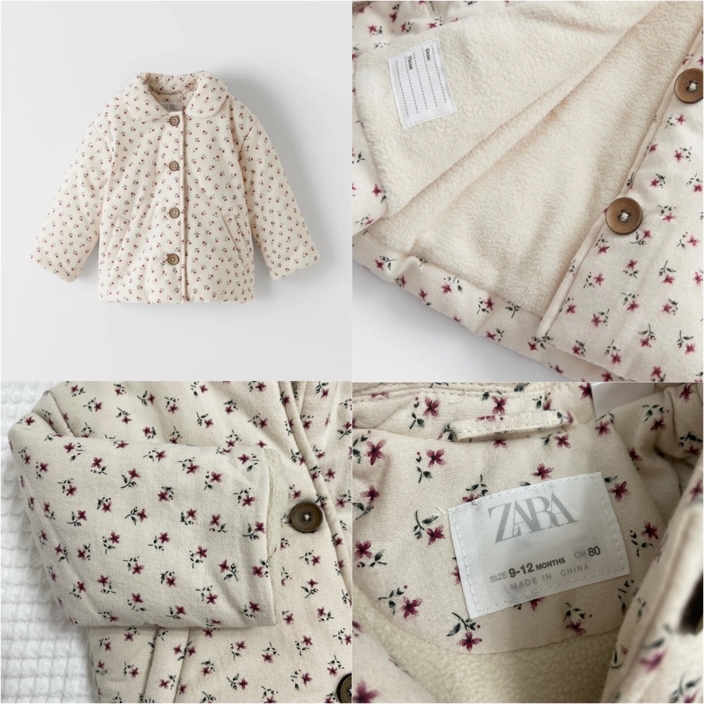 Beautiful Zara Floral Toddler Coat Size 12-18m